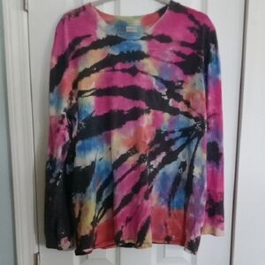No Boundaries Multicolor Tye Dye Long Sleeve Tee